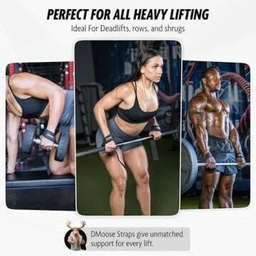 DMoose Lifting Straps for Heavy Weightlifting Support