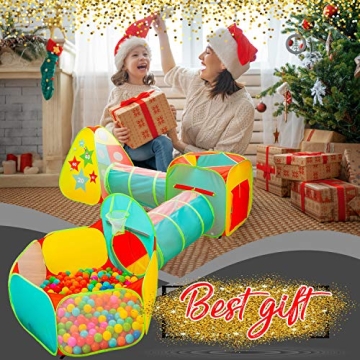 Kids Play Tent with Ball Pit & Tunnel - Indoor Outdoor Fun