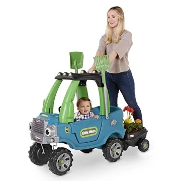 Little Tikes Go Green! Cozy Truck w/ Trailer & Garden Tools for Kids | Recycled Plastic