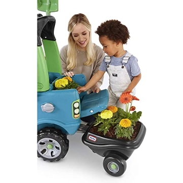 Little Tikes Go Green! Cozy Truck w/ Trailer & Garden Tools for Kids | Recycled Plastic