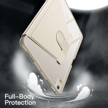 JETech Rotating Case for iPad Air 11-Inch M2 (2024), iPad Air 5/4 (2022/2020 5th/4th Generation 10.9-Inch), 360 Degree Rotation Protective Stand Cover Clear Back, Auto Wake/Sleep (Starlight)