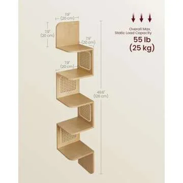 Stylish VASAGLE 5-Tier Corner Shelf for Small Spaces