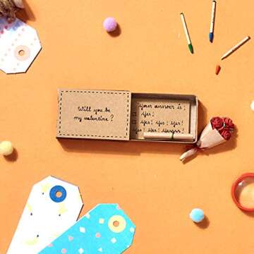 3XU Cute Love Card - Anniversary Card - Handmade Valentine Gift box- Surprise Gift for Her/for Him - I love you Matchbox Card (Will you be my valentine)