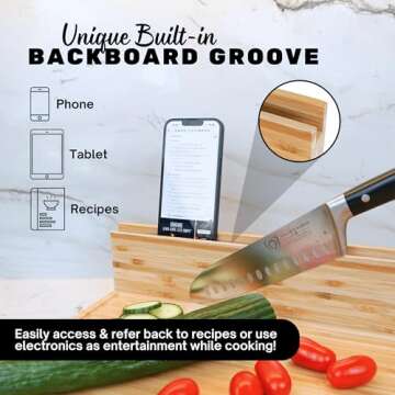 CHOP & STICK Bamboo Cutting Board & Cheese Knife Set