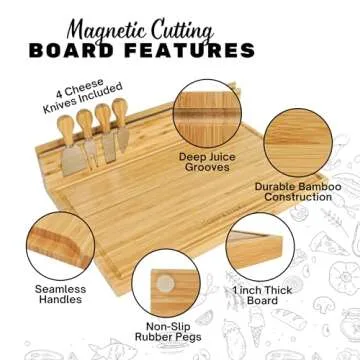 CHOP & STICK Bamboo Cutting Board & Cheese Knife Set