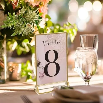 Elegant UNIQOOO Acrylic Sign Holders with Golden Border