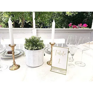 Elegant UNIQOOO Acrylic Sign Holders with Golden Border