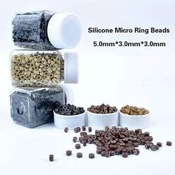 Amesun 2500PCS Silicone Micro Link Rings for Hair Extensions