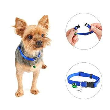 Molain 10 Pcs Cat Dog Collar Bells, Jingle Bell for Cat Collar,Dog Collar Charms,Colourful Pet Small Bells with Clasps Collar Accessories,Festival Party DIY Crafts Decoration