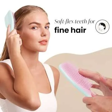 Tangle Teezer Fine & Fragile Ultimate Detangler Brush, Dry & Wet Hair Brush to Detangle & Reduce Breakage, Marshmallow Pink & Mint