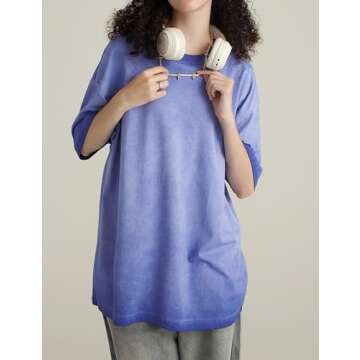 Dnzzs Mens T Shirts Acid Wash Vintage Oversized Heavyweight Cotton Tshirt Unisex Casual Summer Stree...