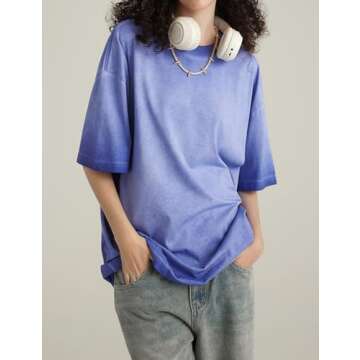 Dnzzs Mens T Shirts Acid Wash Vintage Oversized Heavyweight Cotton Tshirt Unisex Casual Summer Streetwear Tees Tops Blue