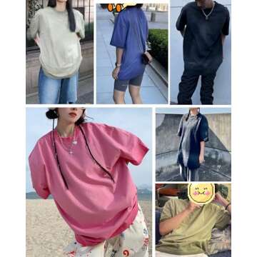 Dnzzs Mens T Shirts Acid Wash Vintage Oversized Heavyweight Cotton Tshirt Unisex Casual Summer Streetwear Tees Tops Blue