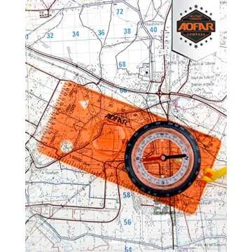 AOFAR Orienteering Compass AF-5C for Hiking, Boy Scout Compass for Kids - Professional Field Compass for Map Reading,Navigation and Survival Lightweight - Mini Camping Compass