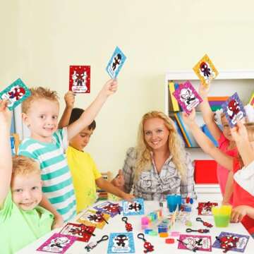 Dyatgerttide 24 Pack Valentines Day Cards for Kids with Key Chains for Valentine's Classroom Exchang...