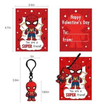 Dyatgerttide 24 Pack Valentines Day Cards for Kids with Key Chains for Valentine's Classroom Exchange, Valnetine's Day Gifts for Kids Party Favor, Game Prizes