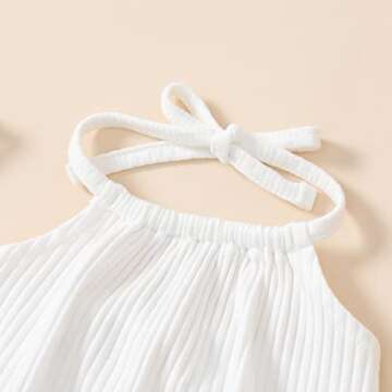 ADXSUN Newborn Baby Girl Summer Clothes Ribbed Romper+Striped/Floral/Cow Flared Pants Infant Outifts 0-18 Months