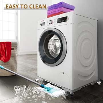 sanyi Mobile Fridge Stand Base, Washing Machine Stand with Wheels, Adjustable Furniture Dolly for Washer, Refrigerator and Dryer