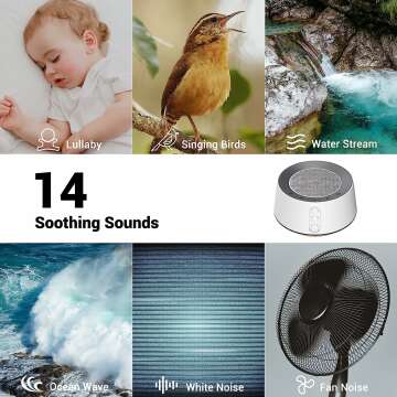 White Noise Machine with 14 Soothing Sounds