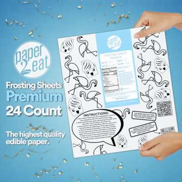 paper2eat Frosting Sheets Premium 8.5“ x 11“ – 24 count – White Edible Icing Sheets