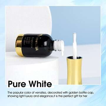 VENALISA Gel Nail Polish, 12ml Pure White Color Soak Off UV LED Nail Gel Polish Nail Art Starter Man...