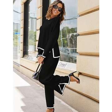 Himosyber Women's 2 Piece Sweater Sets - Comfy and Chic Tracksuit