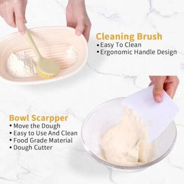 HOMEDISIAC Banneton Bread Proofing Basket Set for Sourdough