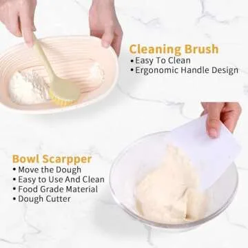 HOMEDISIAC Banneton Bread Proofing Basket Set for Sourdough