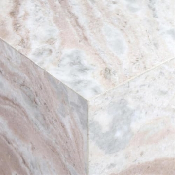 TOV Furniture Keira Cream Marble Side Table Handcrafted Elegance