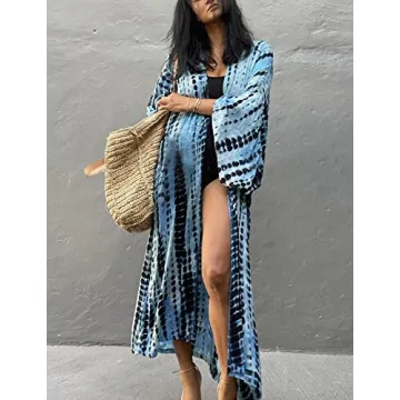 Stylish Women's Beach Coverups Long Kimono Robe for Summer Fun