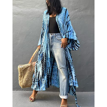 Stylish Women's Beach Coverups Long Kimono Robe for Summer Fun