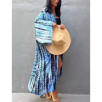 Stylish Women's Beach Coverups Long Kimono Robe for Summer Fun