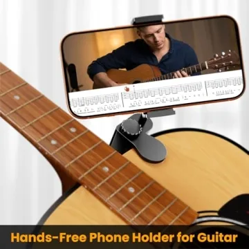 Fibnek Guitar Phone Holder for Acoustic Guitars and More
