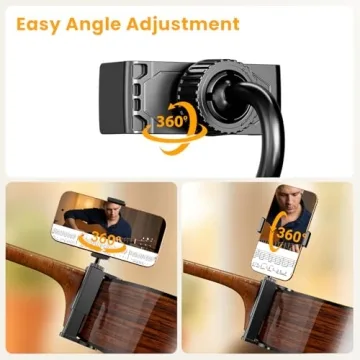 Fibnek Guitar Phone Holder for Acoustic Guitars and More