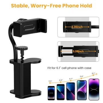 Fibnek Guitar Phone Holder for Acoustic Guitars and More