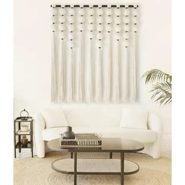 IOWER Large Macrame Wall Hanging Macrame Wall Decor Sphericity Cotton Textile Wall Hanging Boho Wall Decor Art Fiber Yarn Art Handmade 39" Wx39 L
