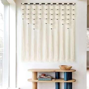 IOWER Large Macrame Wall Hanging Macrame Wall Decor Sphericity Cotton Textile Wall Hanging Boho Wall Decor Art Fiber Yarn Art Handmade 39" Wx39 L