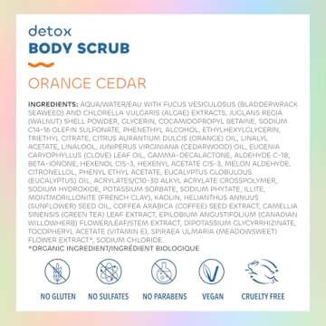 Seaweed Bath Co. Detox Body Scrub, Orange Cedar Scent, 6 Ounce, Sustainably Harvested Seaweed, French Sea Clay, Coffee Extract