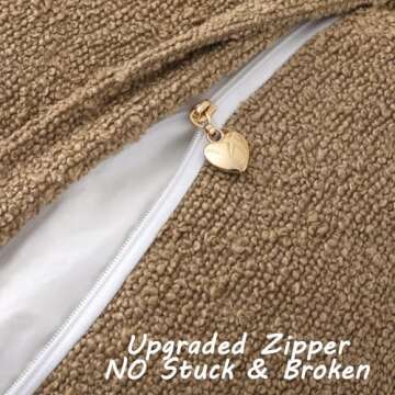 FUTEI Khaki Boucle Decorative Pillow Covers, 18x18 Inch