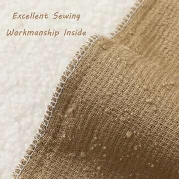 FUTEI Khaki Boucle Decorative Pillow Covers, 18x18 Inch