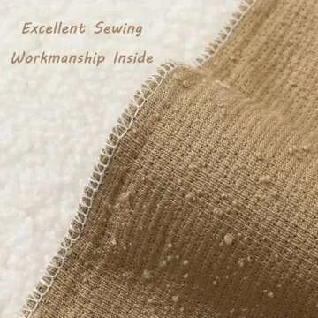 FUTEI Khaki Boucle Decorative Pillow Covers, 18x18 Inch