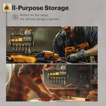 Spampur Power Tool Organizer Wall Mount with Charging Station, 4/6/8 Slots for Cordless Drill, Tool Storage with 4 Outlet Power Strip, Drill Bit Heavy Duty Rack, 3 Layers Garage Shelving for Workshop