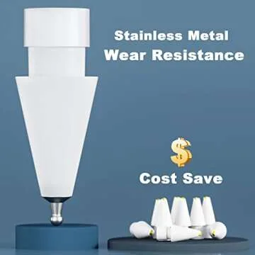 Upgraded Fine Point Pen Like Writing Pencil Tips Compatible with Apple Pencil Gen 1st,2nd, Paper-Feel Wear Out Resistance Ipad Pencil Nibs fits for Apple iPad Pro Pen,2 Pack White