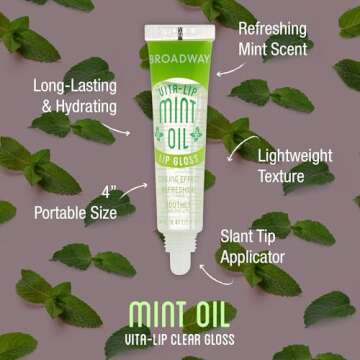 Ruby Kisses Broadway Vita-Lip Clear Lip Gloss (Mint Oil 3 Pack), Ultra-Hydrating & Soothing Formula ...