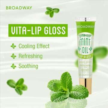 Ruby Kisses Broadway Vita-Lip Clear Lip Gloss (Mint Oil 3 Pack), Ultra-Hydrating & Soothing Formula with Vitamin Oils, High-Shine Non-Sticky Finish, Nourishing Glossy Lip Balm With Cooling Effect