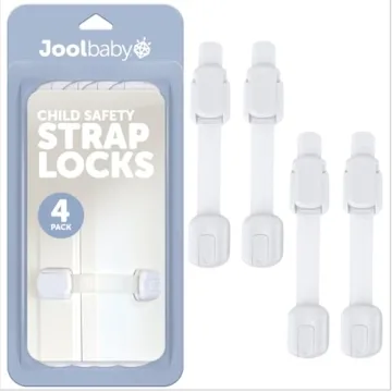 Jool Baby Child Safety Strap Locks – 4 Pack for Cabinets, Trash Cans, & More