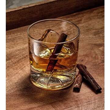 JoyJolt Swish Crystal Whiskey Glasses Set 4 'Basketball' Whiskey Glass. 10oz Old Fashioned Glass. Rocks Glass Scotch Glasses, Bourbon Glass Tumbler, Liquor Drink Glasses or Short Cocktail Glass