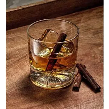 JoyJolt Swish Crystal Whiskey Glasses Set 4 'Basketball' Whiskey Glass. 10oz Old Fashioned Glass. Rocks Glass Scotch Glasses, Bourbon Glass Tumbler, Liquor Drink Glasses or Short Cocktail Glass