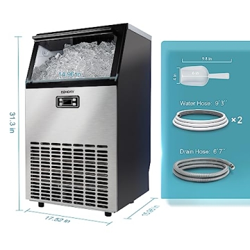 EUHOMY 99lbs Ice Maker - Stainless Steel & Versatile