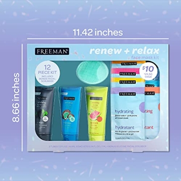 Freeman Renew & Relax Mask Kit, 12 Item Gift Set